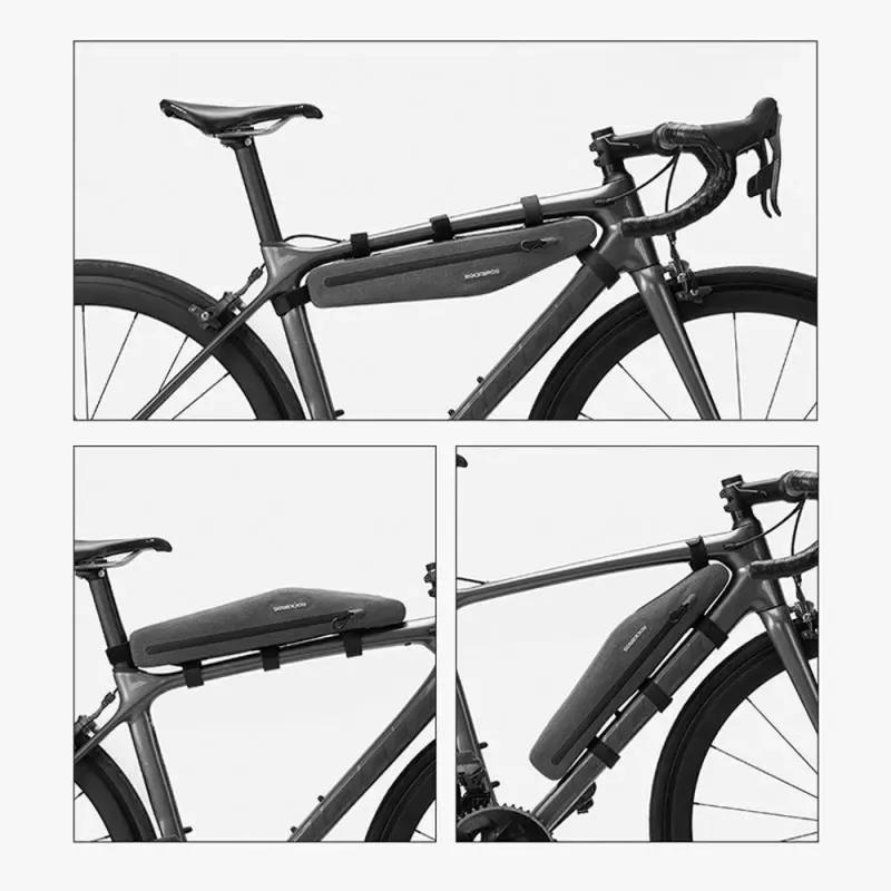 Rockbros AS-052 pelēka ūdensnecaurlaidīga velosipēda rāmja soma