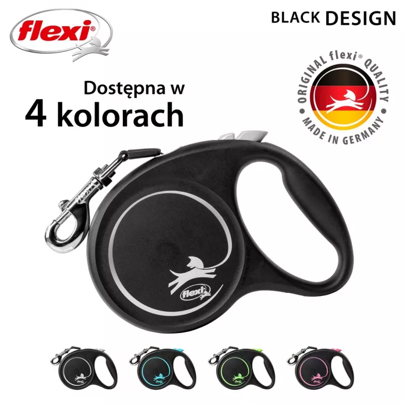 Flexi Black Design L 5 m suņa pavada ar automātisko tinumu