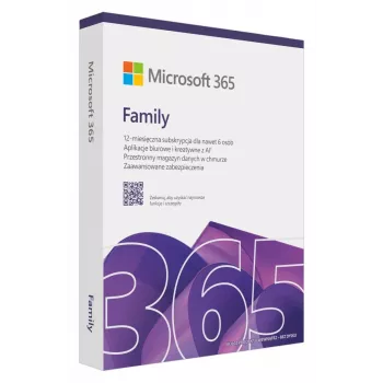 Abonements Microsoft 365 Family — 6 lietotāji, 12 mēneši, lejupielāde, daudzplatformu (Windows, Mac, iOS)