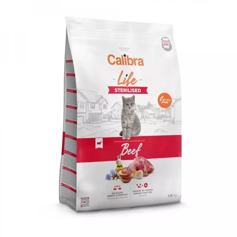 CALIBRA Cat Life Sterilised Beef - sausā kaķu barība - 1,5 kg