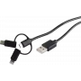 USB kabelis ShiverPeaks BS14-15025 1m USB A uz Micro-USB B Melns