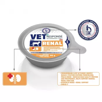 VET RESPONSE Renal - mitrā barība kaķiem - 85g