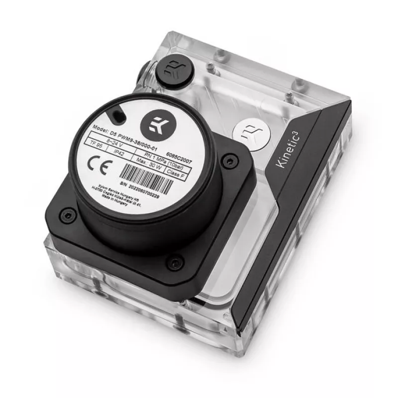 EK Water Blocks EK-Quantum Kinetic3 FLT D5 PWM izlīdzināšanas tvertnes-sūkņa kombinācija - 92mm, D-RGB, akrils