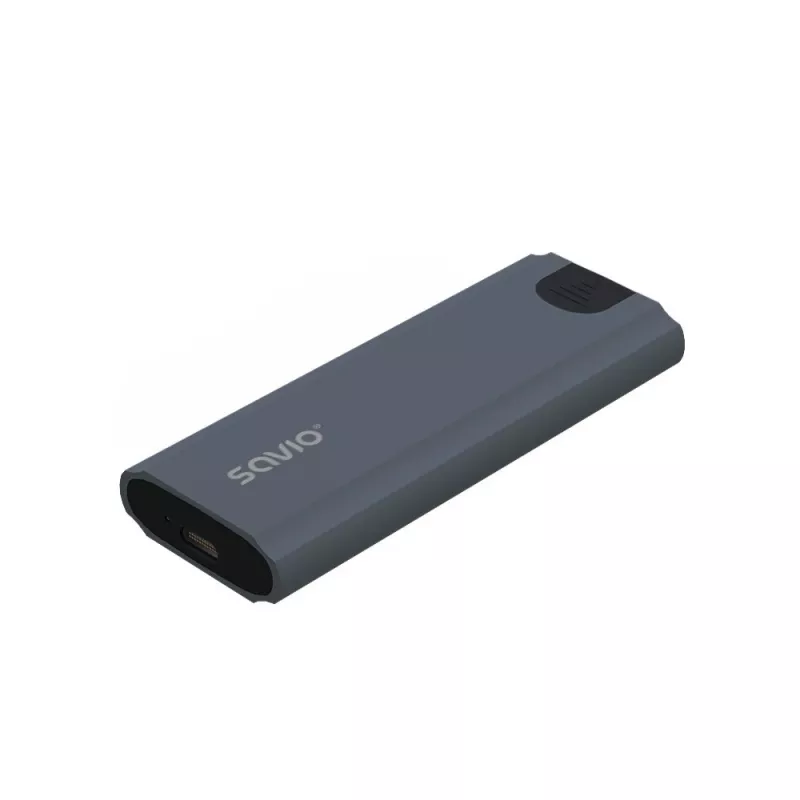 M.2 SSD korpuss SAVIO AK-67 Pelēks, USB 10 Gbit/s, viena M.2 diska atbalsts