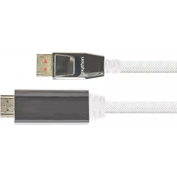 PYTHON PYT M0224 - DP 1.4 uz HDMI 2.0 A spraudnis Nylon 4K@60Hz 5 m Balts