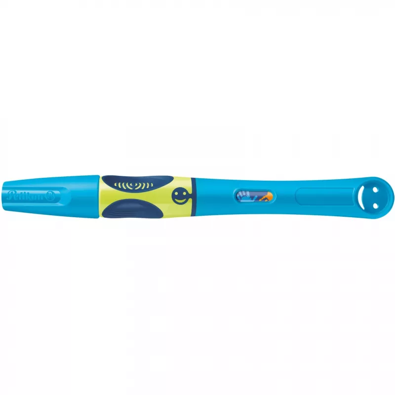 Pildspalva Pelikan griffix® labročiem - Neon Fresh Blue - zila - kasetņu pildīšanas sistēma - plastmasa - nerūsējošais tērauds - labročiem (820363)