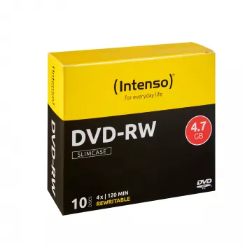 INTENSO DVD-RW 4,7 GB 4x, 10 gab., 120 mm optiskais disks, plānais futrālis