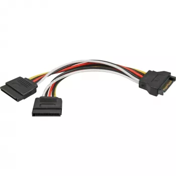 Strāvas kabelis SATA 15pin uz 2x SATA HDD DeLOCK 60105 0.15m