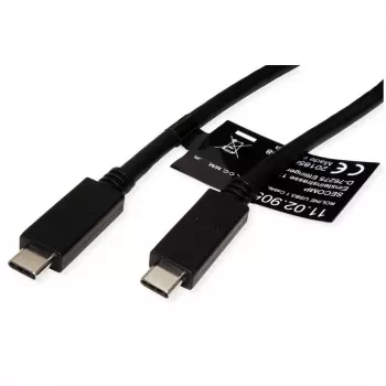 USB kabelis ROLINE 11.02.9056 0,5 m USB 3.2 Gen 2 10 Gbit/s USB-C melns
