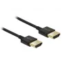 DeLOCK Slim Premium HDMI kabelis - 2,0 m - 36 AWG - Trīskāršā ekranēšana - Melns (84773)