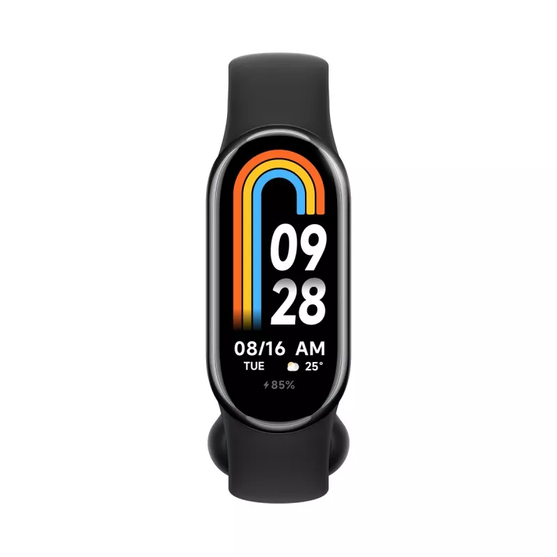 Xiaomi Smart Band 8 Melns, Fitnesa izsekotājs, Bluetooth 5.1, 190mAh, 1.62 collas, 5 ATM, akselerometrs, PPG sensors, žiroskops