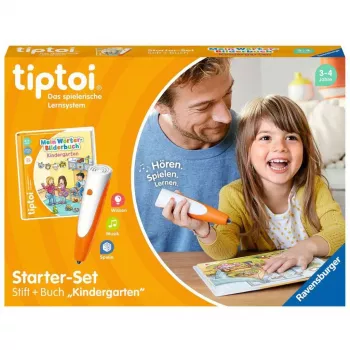 tiptoi startkomplekts: Mana vārdu grāmata Bērnudārzs, mācību grāmata un pildspalva