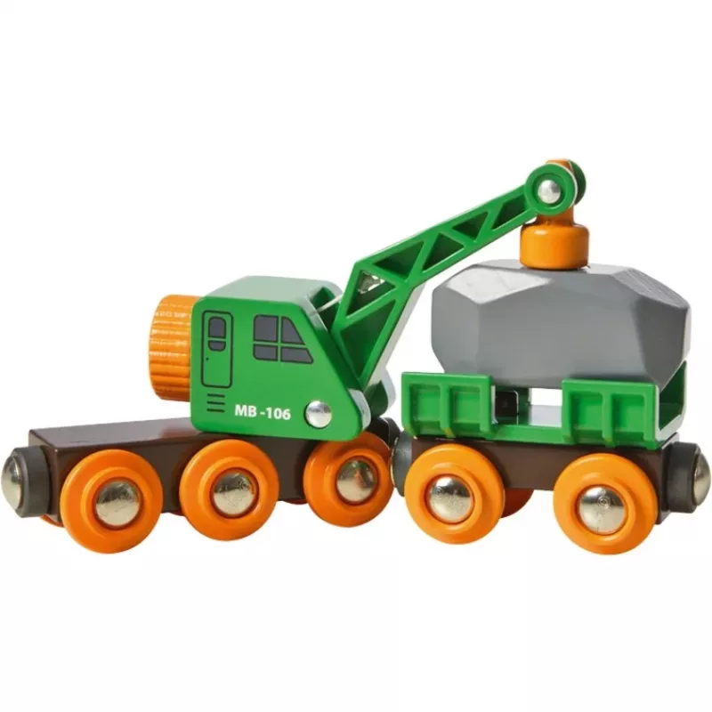 BRIO Clever Crane Wagon Lift and Load Black Green