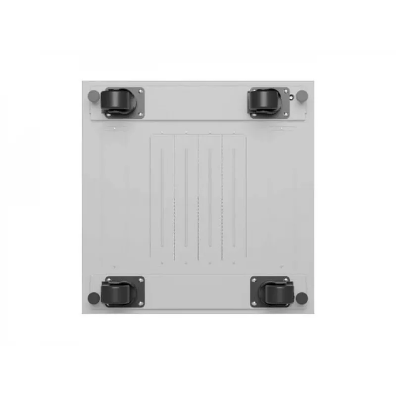 19 collu 42U LANBERG stāvošais skapis 600×600 mm Pelēks ar stikla durvīm un LCD (Flat Pack)