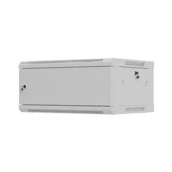 Pie sienas montējams 19 collu instalācijas skapis LANBERG WF01-6404-00S 4U 600×450 mm, pelēks