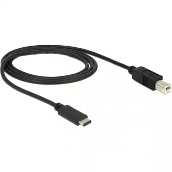 USB kabelis DeLOCK 83601 USB 2.0 1m USB C USB B Melns