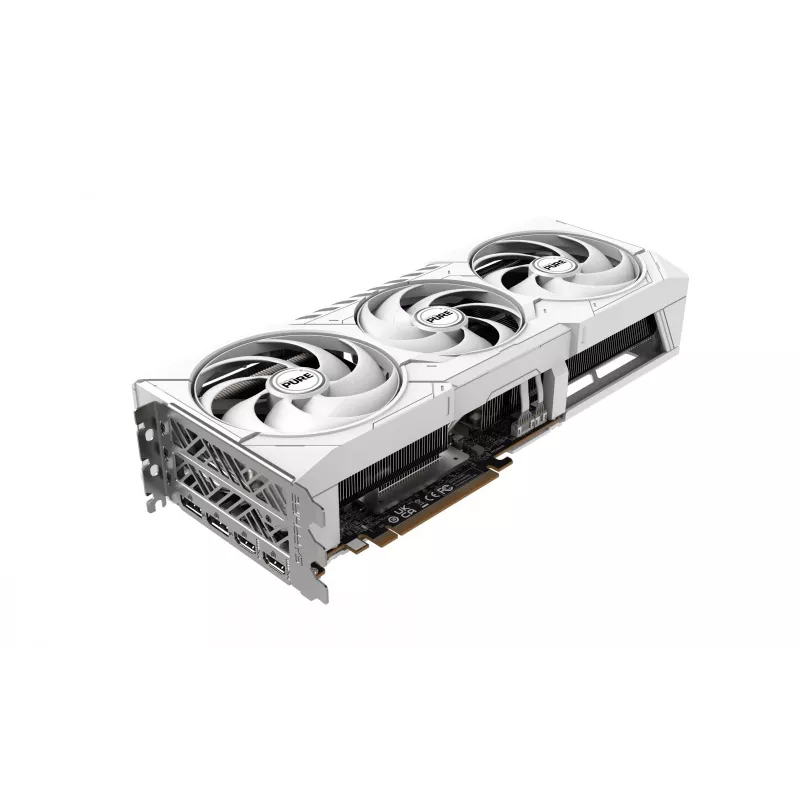 Grafikas karte Sapphire Radeon RX 9070 XT — 16 GB GDDR6, PCIe 5.0, 256-bit, 320 mm, 3-slot, Balta
