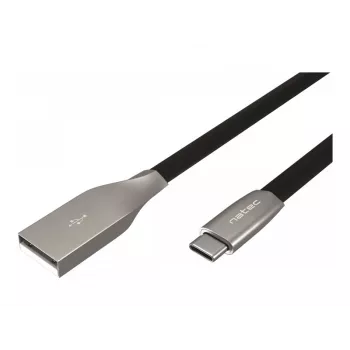 NATEC Prati USB-C/A 2.0 kabelis 1m melns metāla