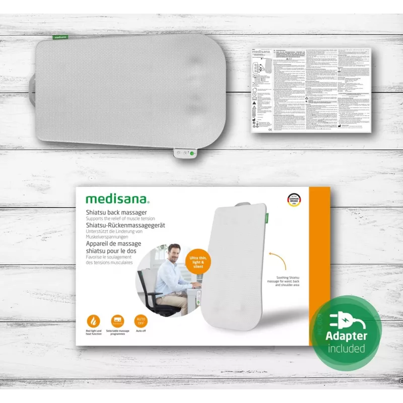 Medisana MC 600 Muguras masieris Shiatsu ar Siltumu, 24W, 4 Galvas, 15 min Automātiska izslēgšanās, 12V Ieeja