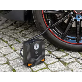 Pārnēsājams gaisa sūknis TRACER RES-03ML 12V 150 PSI — auto riepu piepūšanas ierīce