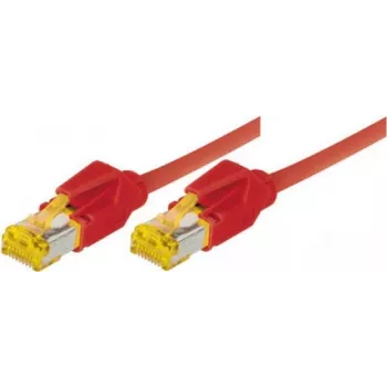 Tecline Premium - Savienojuma kabelis - RJ-45 (vīrišķais) uz RJ-45 (vīrišķais) - 50 cm - SFTP, PiMF - Cat.7 neapstrādāts kabelis / CAT 6a (porti) - Ekranēts, bez halogēna, Snagless - Sarkans (70700R)