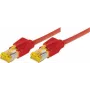 Tecline Premium - Savienojuma kabelis - RJ-45 (vīrišķais) uz RJ-45 (vīrišķais) - 50 cm - SFTP, PiMF - Cat.7 neapstrādāts kabelis / CAT 6a (porti) - Ekranēts, bez halogēna, Snagless - Sarkans (70700R)