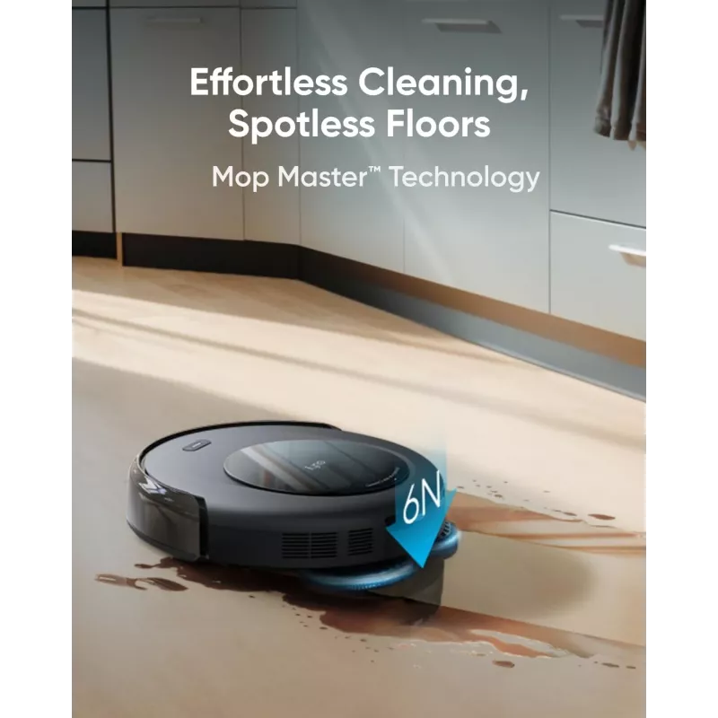Anker Eufy Omni C20 robotputekļsūcējs ar visu vienā staciju, slapjā un sausā tīrīšana, 7000 Pa, pelēks