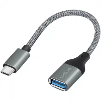 LogiLink USB 3.2 Gen1 Type-C adapteris C/M uz USB-A/F OTG alumīnija 0.15 m