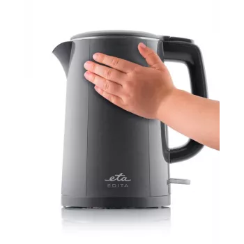 ETA Edita elektriskā tējkanna | 2200 W | 1,5 L | Nerūsējošais tērauds | Pelēka