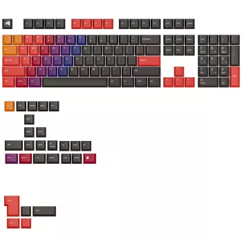 Keycaps GLORIOUS GPBT Gradient Celestial Fire PBT Dye-Sub ANSI izkārtojums