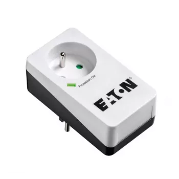 Aizsardzības kārba pret pārspriegumu Eaton Protection Box 1 FR — 1 kontaktligzda Type E, 220–250 V, 16 A, 4000 W, melna, kompakta
