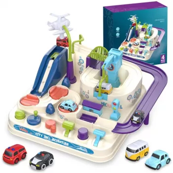 Extralink TOYS — viedie auto komplekts ar modulārām trases daļām un bateriju darbināmiem auto