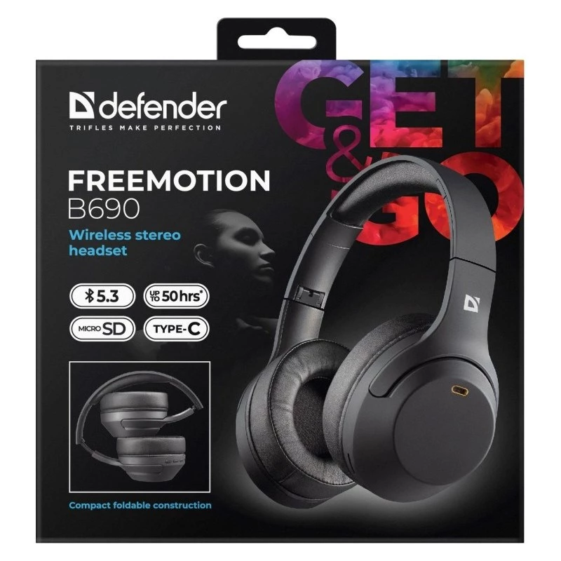 Austiņas Defender Bluetooth Freemotion B690 Melnas