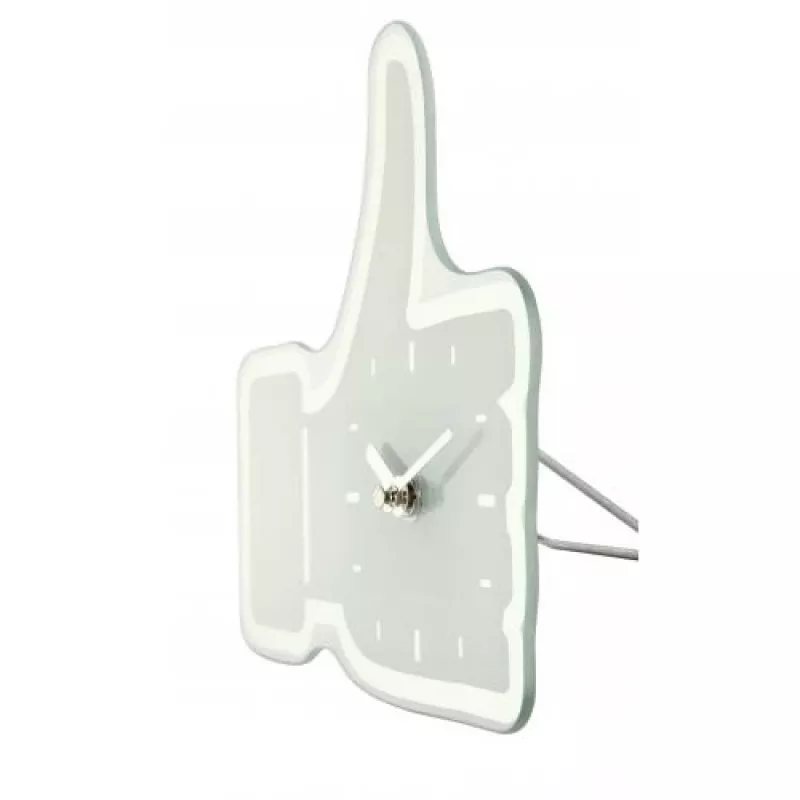 NeXtime klok 5185wi Mini Thumbs Up, 20.5x21 cm, sienas, balts/sudrabs
