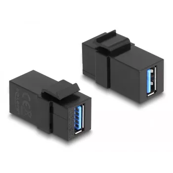 DeLOCK Keystone modulis USB 3.0 A sievišķais uz A sievišķais melns 1:1