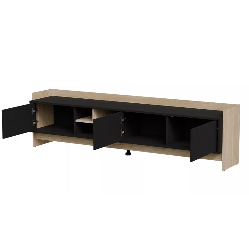 Cama RTV PORTO 3D Skapis 190x38x50 ozols/melns