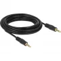 DeLOCK audio kabelis 3,5 mm 4-pin (vīriešu) uz 3,5 mm 4-pin (vīriešu), 5,0 m, ekranēts, melns (83438)