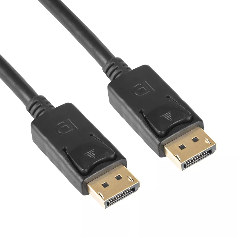 Akyga AK-AV-10 DisplayPort kabelis, spraudnis–spraudnis, zeltīti spraudņi, 1,8 m, melns