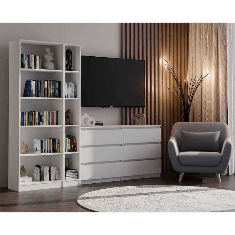 Plaukts REGAŁ R25 25 cm balts — viensekciju grāmatu plaukts