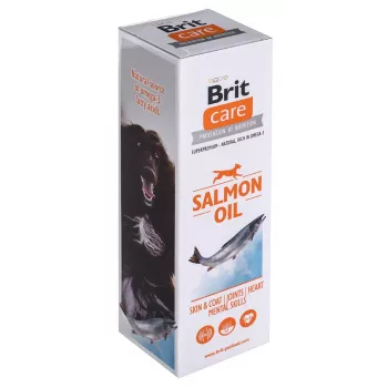 Brit Care Salmon Oil 250 g — suņu un kaķu uztura bagātinātājs ar lasi