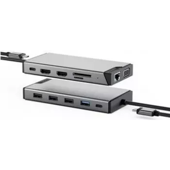 Docking stacija ALOGIC DUCDDV3V2 12-in-1 Trīs displeji USB-C ar Power Delivery un daudzportu savienojumu