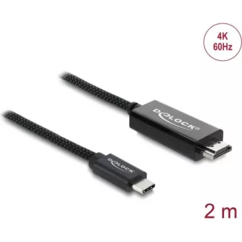 DELOCK USB-C uz HDMI video kabelis 2 m (DP Alt režīms) Melns