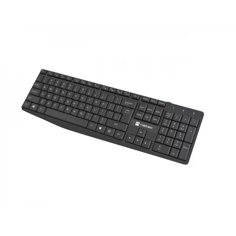 Natec Squid NZB-1989 bezvadu tastatūras un peles komplekts, US, melns