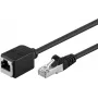 Wentronic Goobay CAT 5e pagarinātāja kabelis F/UTP, melns, 10 m – vara materiāls, RJ45 spraudnis (8P8C) RJ45 ligzda (8P8C) (91885)