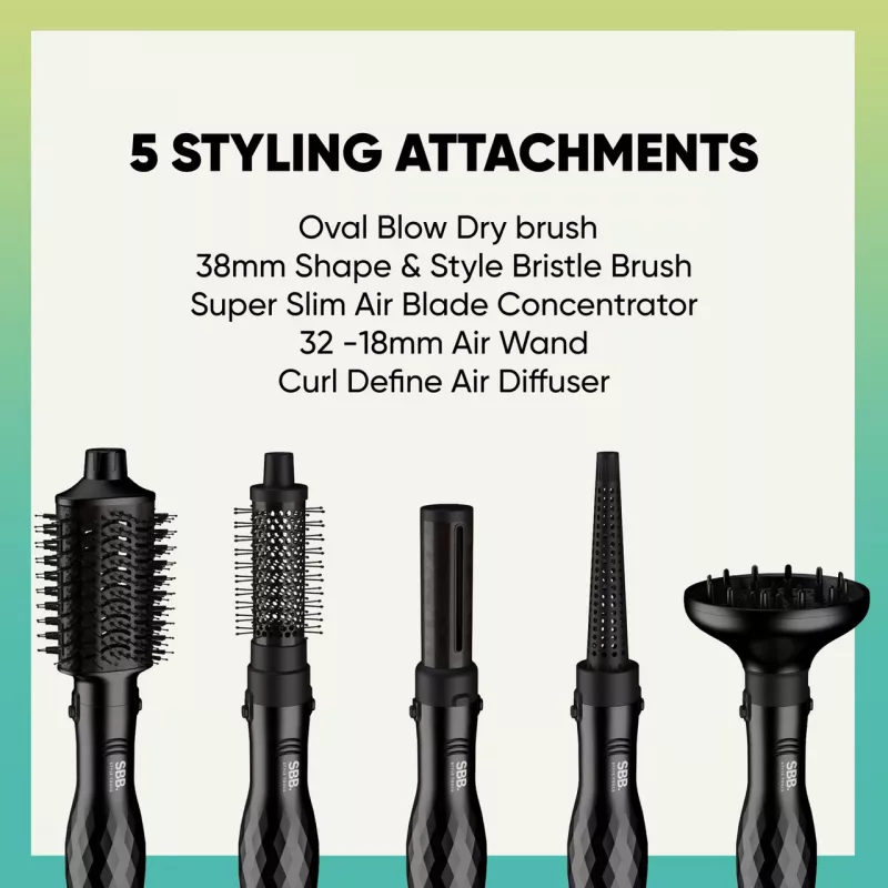Matu veidotājs SBB 5-in-1 Blowdry and Style SBDR-2850-EU – daudzfunkcionāls fēns un stila instruments
