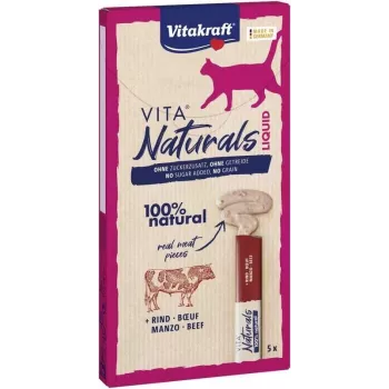 Vitakraft Naturals šķidrā kaķu barība liellopa pastē 75 g maisiņš, bezgraudu, bez lipekļa, bez konservantiem