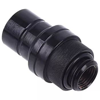 Savienotājs Alphacool 17440 — misiņa datora dzesēšanas savienotājs, melns, 32×86×32 mm