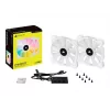 Corsair iCUE SP140 RGB ELITE 140mm Balts ARGB Reversā Lāpstiņa PWM Korpusa Ventilators 2-Pack