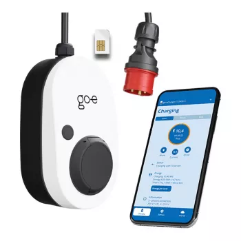 go-e Gemini flex 2.0 Black White sienas lādētājs 11000W Type 2