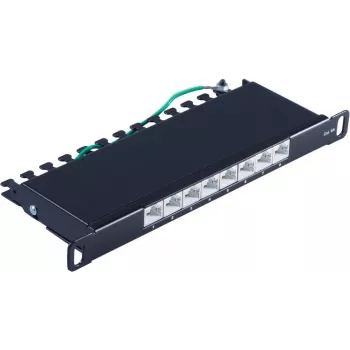 Patch Panel ShiverPeaks BS08-67050, 0.5U, Cat6a, SPCC tērauds, melns